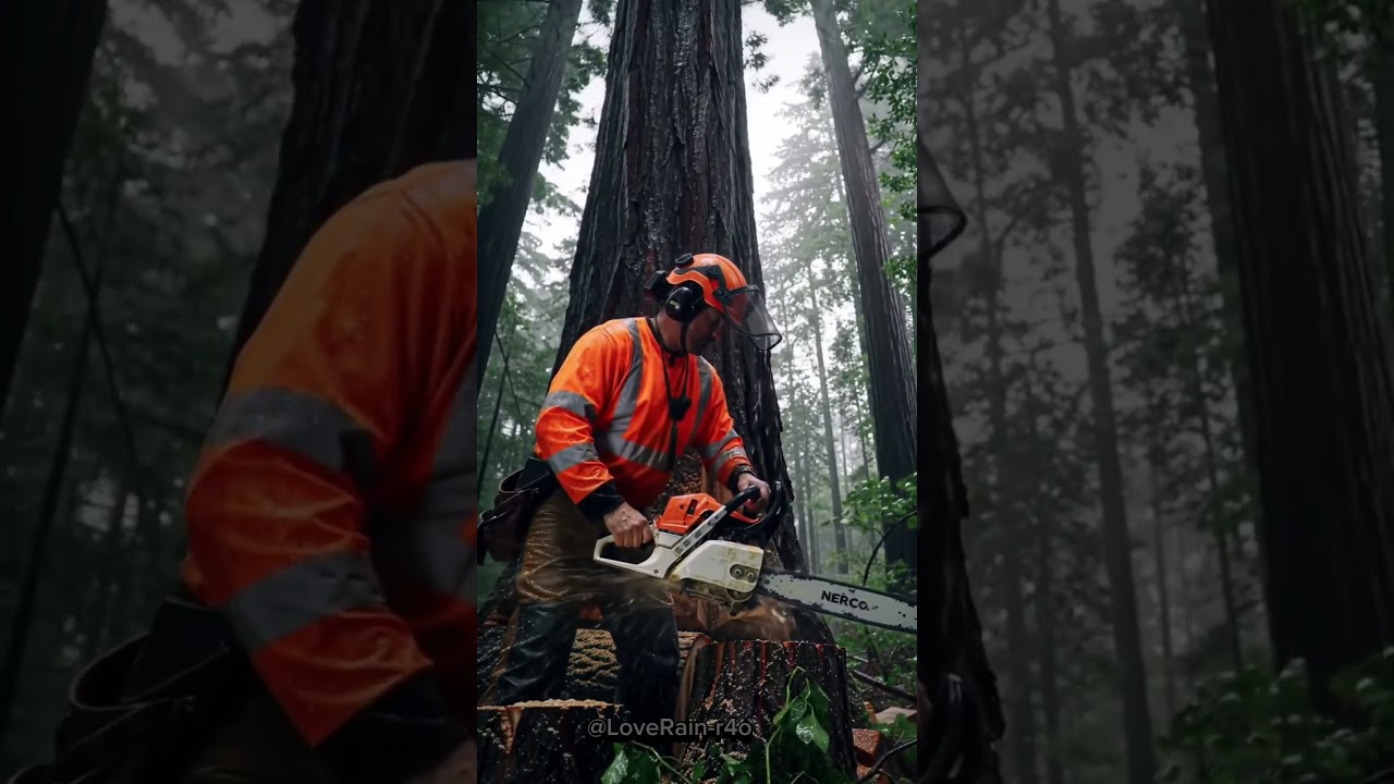 🌧️ ASMR A dramatic mountain forest scene during a violent storm 