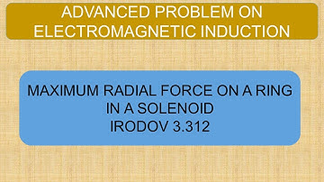 Irodov | Problem 3.312 |Electromagnetic Induction | Maximum Radial Force on a Ring Inside a Solenoid