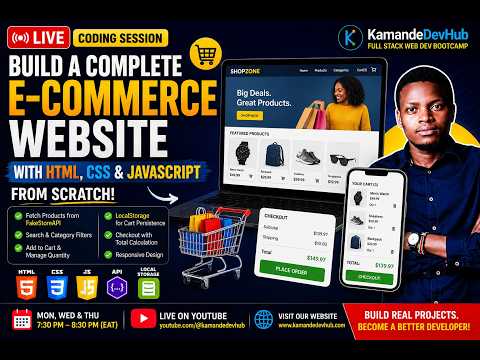 JavaScript E-Commerce Project Part 2 | Shopping Cart, Checkout & Local Storage