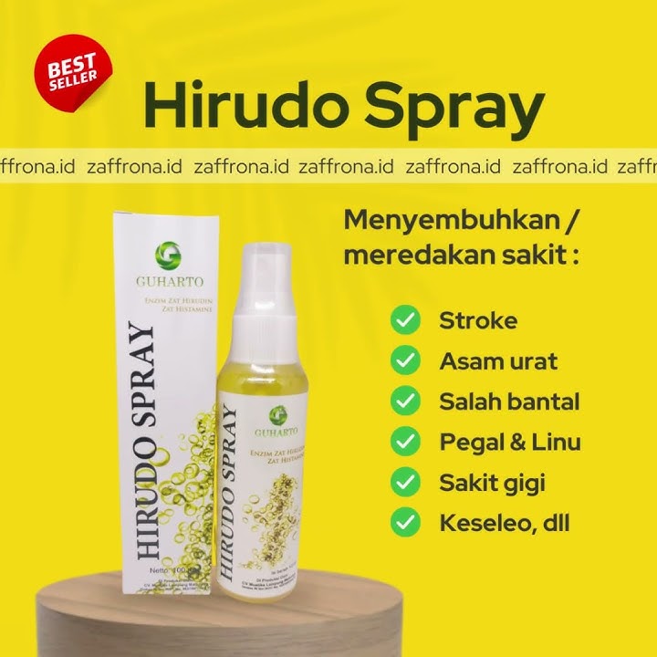 Hirudo Spray 100 ml - Solusi Asam Urat, Pegal Linu, Syaraf Kejepit, Keseleo dan Salah Bantal