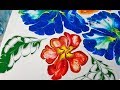 Straw Blowing Flowers Pouring Technique - Easy Fluid Acrylics with Negative Space (2019)