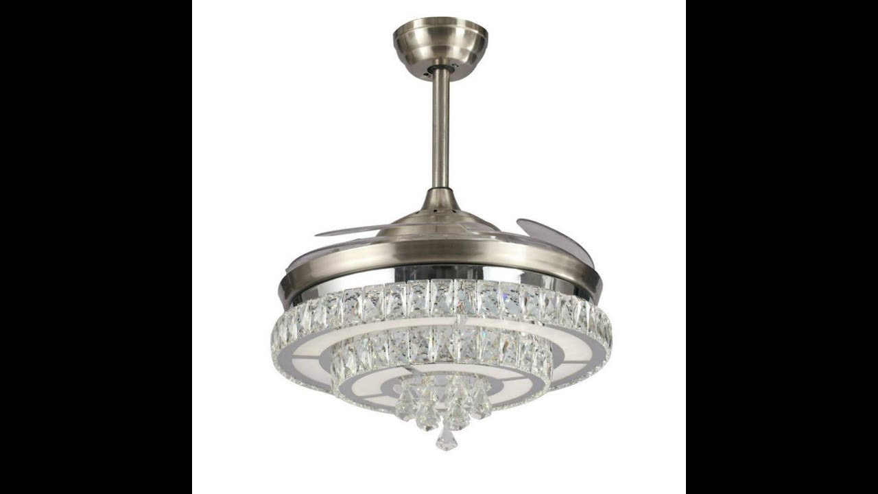 How to assemble the retractable crystal ceiling fan light