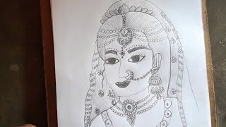 How to draw lord radha sketch (lord radha drawing)