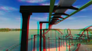 3D - KatunZ Inverted Roller Coaster - POV 3D Anaglyph Red/Cyan Glasses Stereo