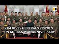 North Korean leader Kim Jong-un gifts pistols to generals
