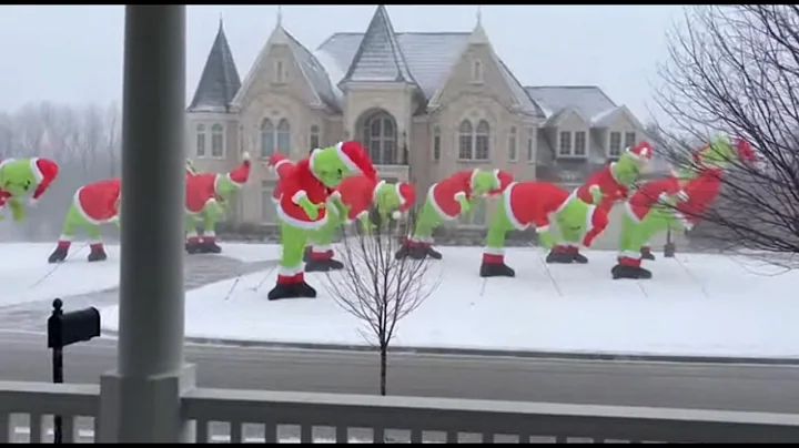 The calm before the storm #christmas #decoration #santa #fypシ #sora #fyp #inflatable #grinch #elf 