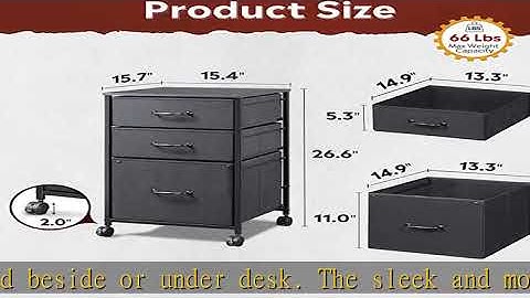 DEVAISE Mobile File Cabinet, Rolling Printer Stand with 3 Drawers, Fabric Vertical Filing Cabinet f
