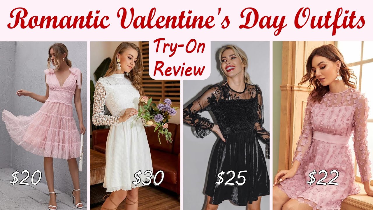 Romantic Valentine's Day Outfits SHEIN TryOn Haul and Review YouTube