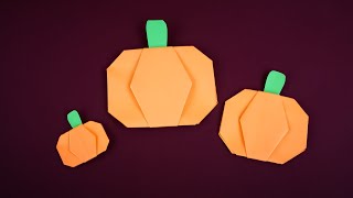 Оригами тыква из бумаги 🎃 Как сделать декор на Хэллоуин • Origami Pumpkin Halloween