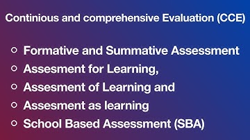 CCE, Formative and Summative Assessment, Assessment of learning, Assessment for learning, SBA