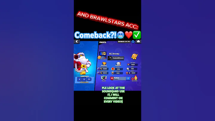 Comeback?!🥶✅❤️🌎 I WILL COMMENT ON EVERY VIDEO WITH THIS SOUND!❤️ #brawlstars #shorts #trending