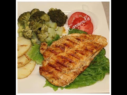 cena con pechuga de pollo