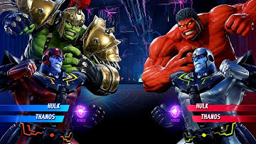 Gladiator Hulk & Thanos vs Red Hulk & Thanos (Very Hard) - Marvel vs Capcom | 4K UHD Gameplay