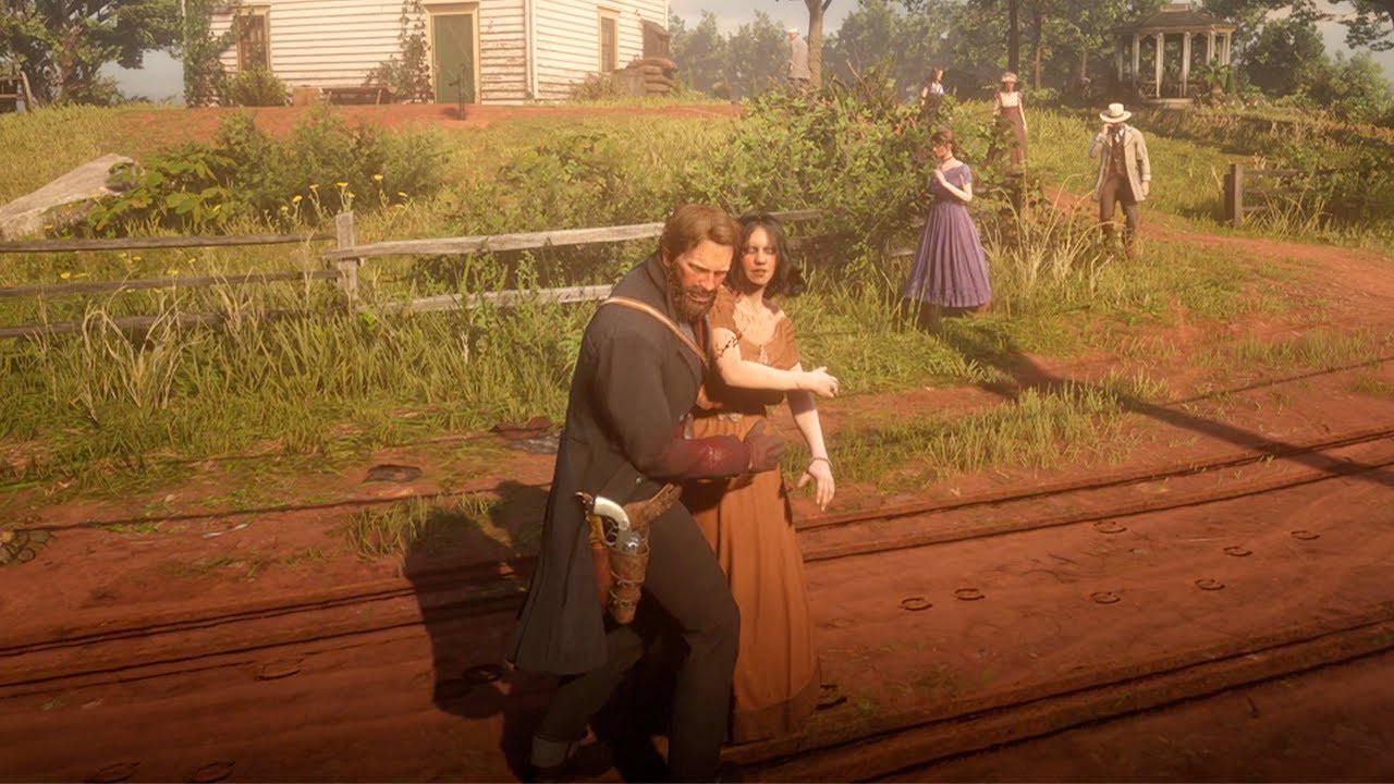 RDR 2 - VERY rare interaction with a woman - YouTube