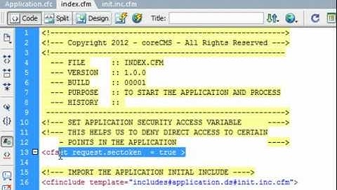 ColdFusion :: Creating coreCMS a ColdFusion Content Management System :: Video 1