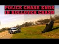 Police Chase ends in ROLLOVER CRASH. Epic High Speed Pursuits.