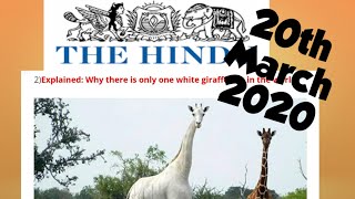 The Hindu Newspaper 20th March 2020