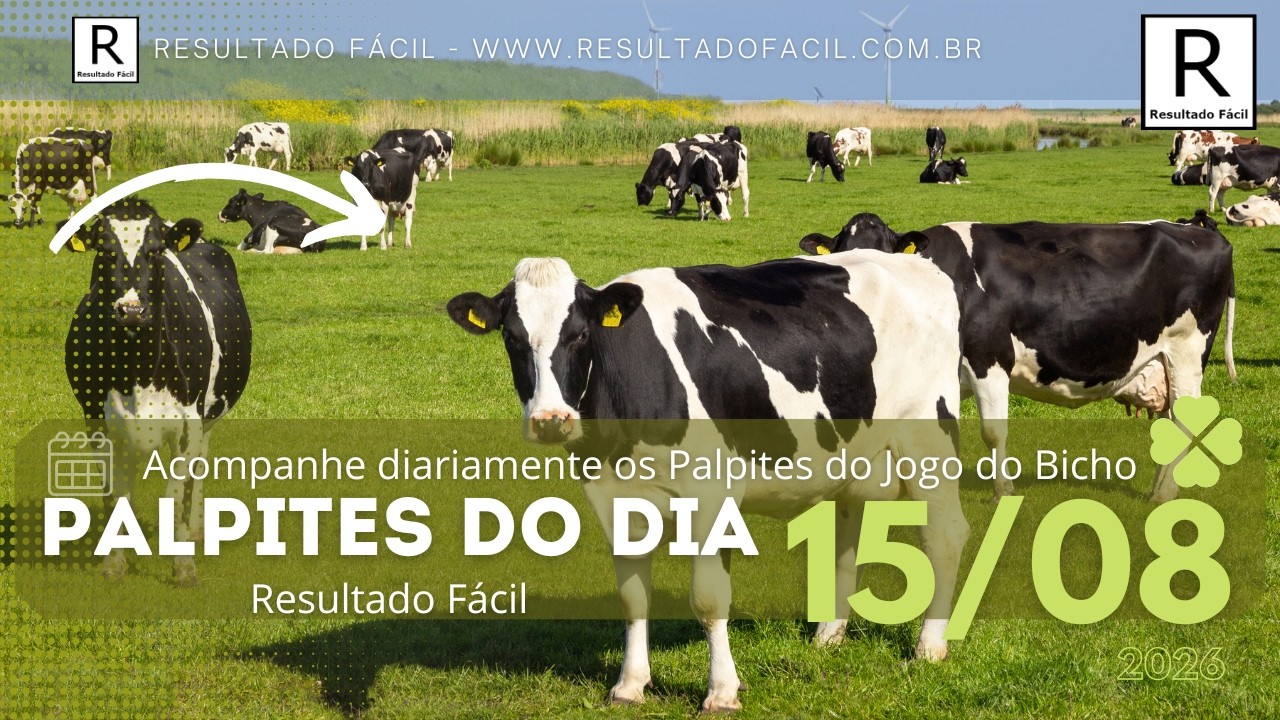 Palpites do dia Jogo do Bicho para o dia 15/08/2026