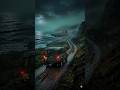 Lonely Car Journey to a Mysterious Coastal Cabin at Night | Cinematic AI Animation