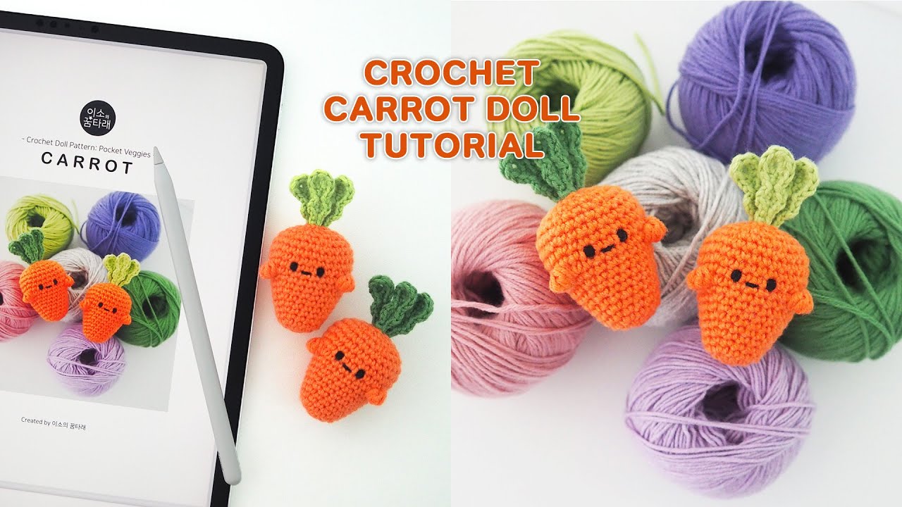 [ENG Sub] 사랑스러운 코바늘 당근 인형 만들기 🥕 | Lovely Little Crochet Carrot Doll 🧶 Easy Tutorial