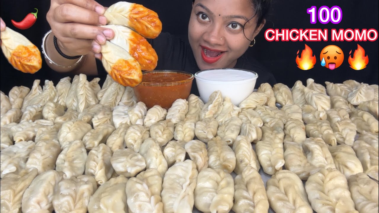 100 CHICKEN MOMO WITH SPICY SCHEZWAN CHATNI🥵🌶️