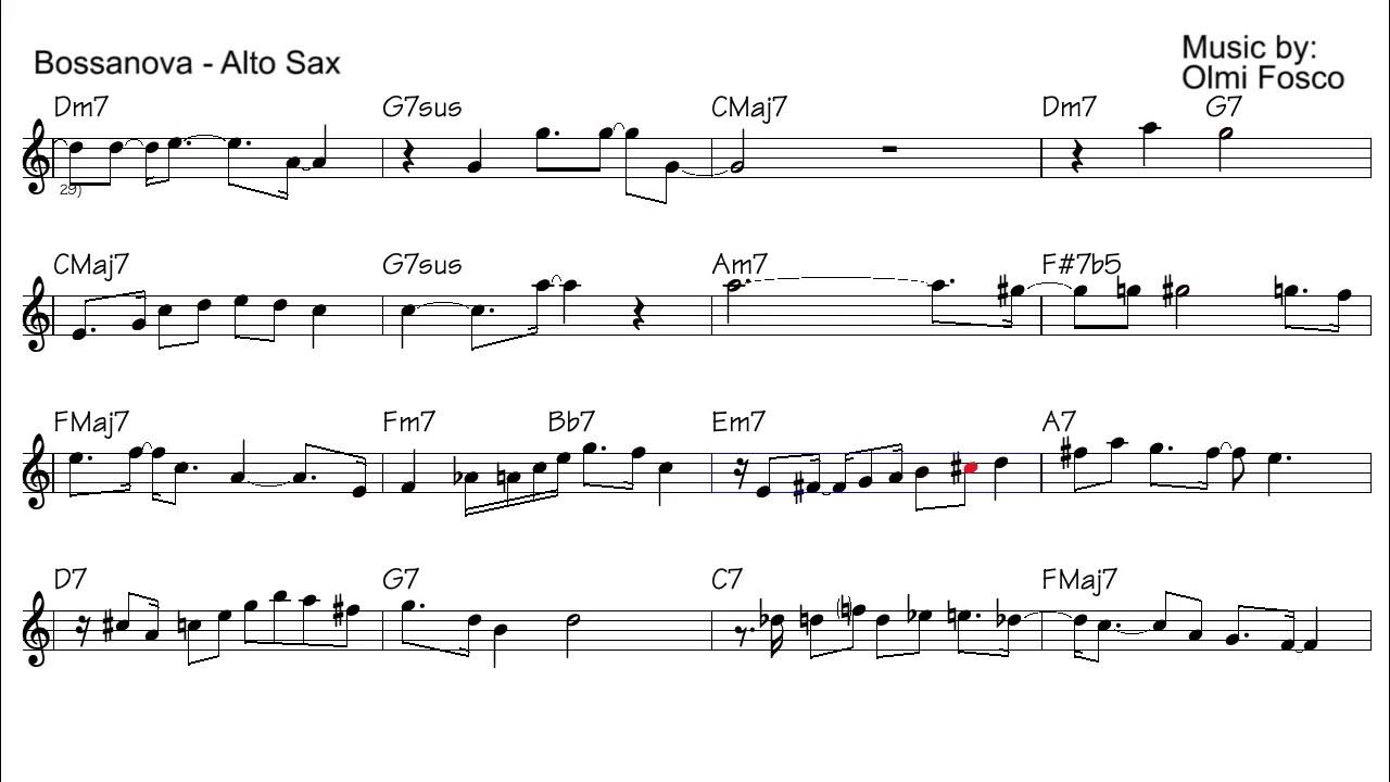 Alto Sax bossanova Improvisation lesson Beginner Level "Variable