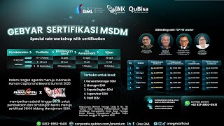 PELATIHAN GEBYAR SKKNI SERTIFIKASI MANAJEMEN SUMBER DAYA MANUSIA (MSDM) 2025 | ONE GML