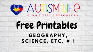 Autism Life: FREE Printables: Geography, Science, Etc. #1
