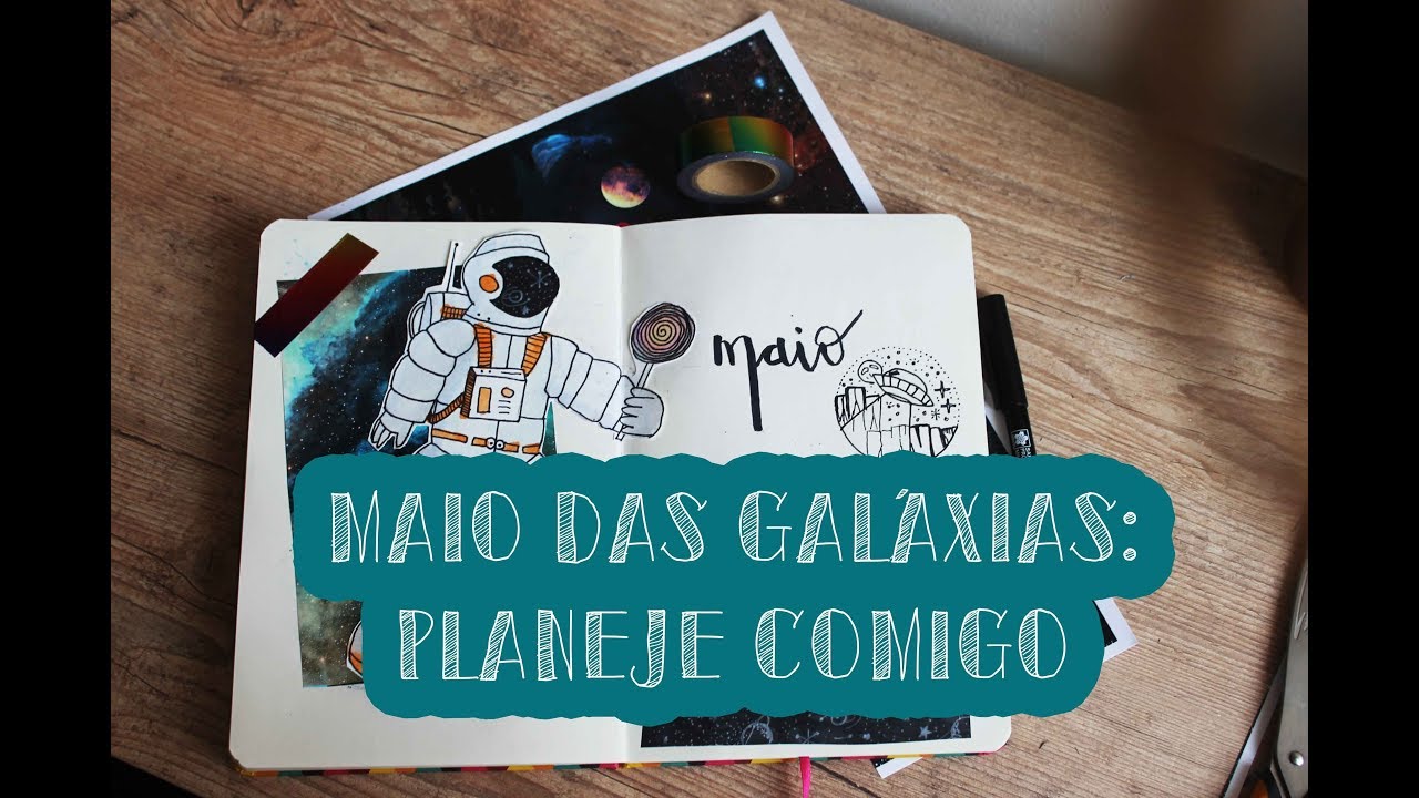 BULLET JOURNAL DAS GALÁXIAS - planejando maio no bujowithmari video to gif