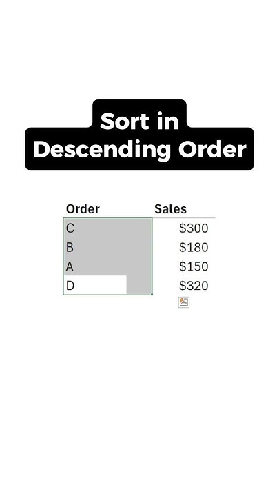 How to sort data in descending order in excel #excel #exceltips # ...