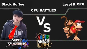Black Koffee(Donkey Kong) vs Level 9 CPU(Diddy Kong) - Super Smash Bros Wii U