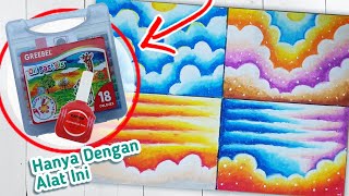 Hanya dengan Crayon 18 Warna dan Tip Ex Bisa Jadi Langit yang Indah #gambarlangit
