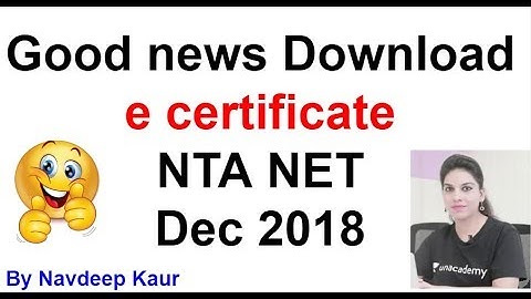 NTA NET Dec 2018 e certificate download