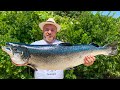 I cooked a huge Atlantic SALMON under a thick layer of SALT on the Fire