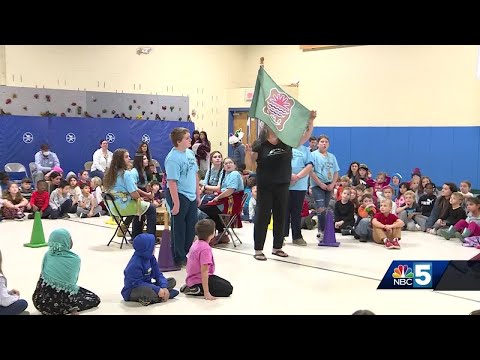 Gertrude Chamberlin School holds Abenaki flag raising ceremony