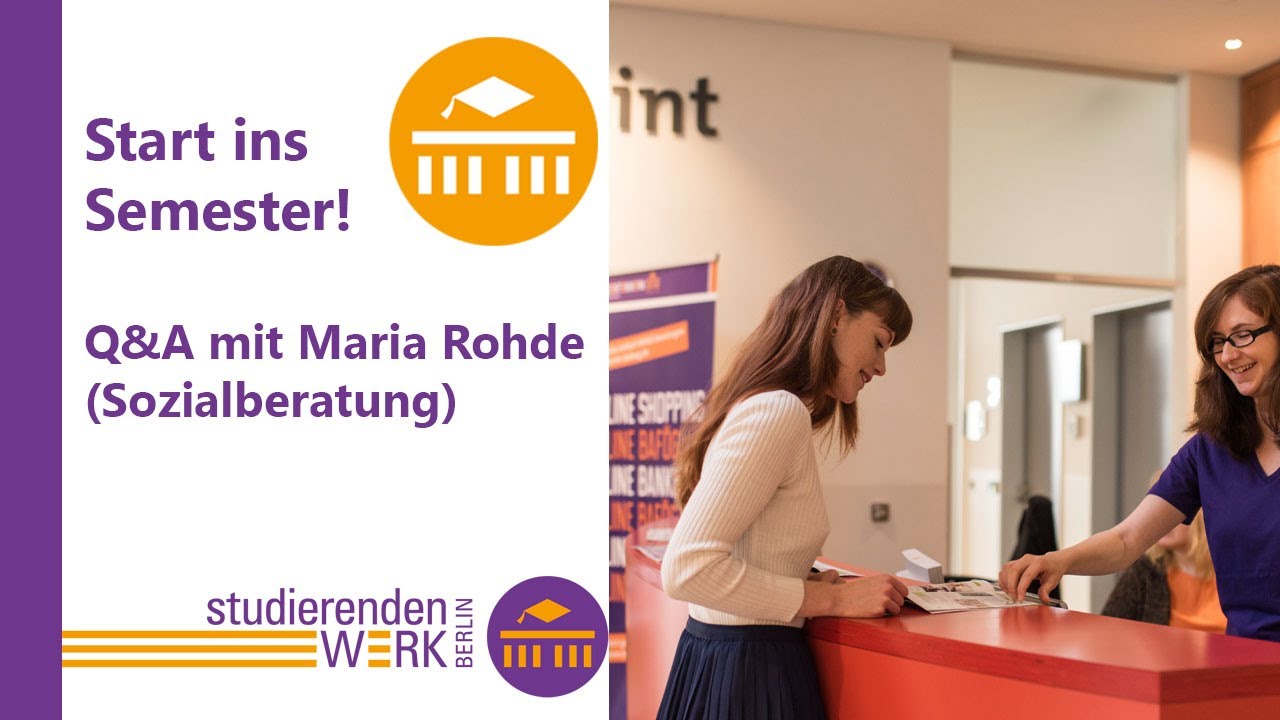 Maria Rohde Willkommen im Semester 🤗: Q&A mit Maria Rohde (Sozialberatung) - YouTube