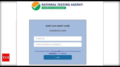 NTA DUET 2020 Admit Card released at nta.ac.in; Download link here - Times of India