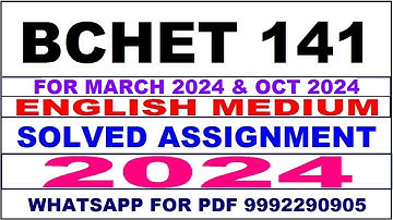 bchet 141 solved assignment 2023-24 | bchet 141 solved assignment in english 2024 | bchet 141 2024