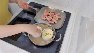 워킹맘ㅣ아침메뉴ㅣ아이들 아침밥ㅣ보들보들 #푸딩 #계란찜 #햄말이 #주먹밥