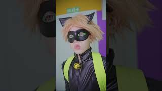 من سيحصل على Super Cat Noir Wednesday أو Ladybug؟ #shorts #wednesday #ladybug