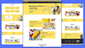 Complete Responsive Painting Company Website Template Design - From Scratch - Free Website Code