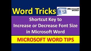 Shortcut Key to Increase or Decrease Font Size in Microsoft Word [Urdu / Hindi]
