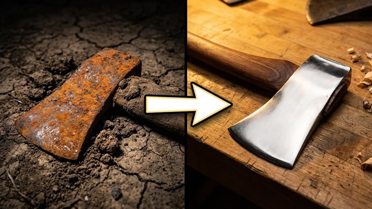 This Axe Was Left to Rust for 200 Years | ASMR Restoration
