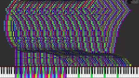 [Balck Midi] Tetris Blocks Arts Merged in 1 midi