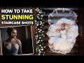 How to take stunning portrait photographs of a bride on a staircase