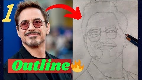 How To Draw Robert Downey Jr.  ⚡|| Tony Stark || Sketching Tutorial || Part 1