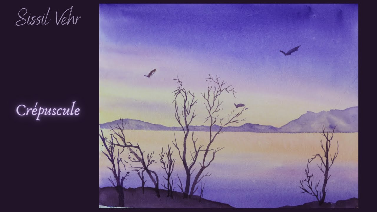 Aquarelle Débutant : Crépuscule - YouTube