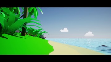 low poly stylized island