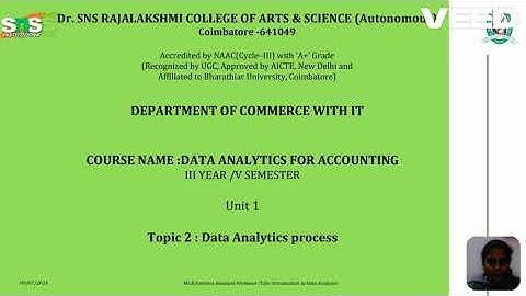 MS.R.Pavithra|AP|B.Com IT|Data Analytics Process|SNS Institutions