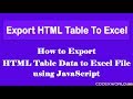 Export HTML Table Data to Excel using JavaScript